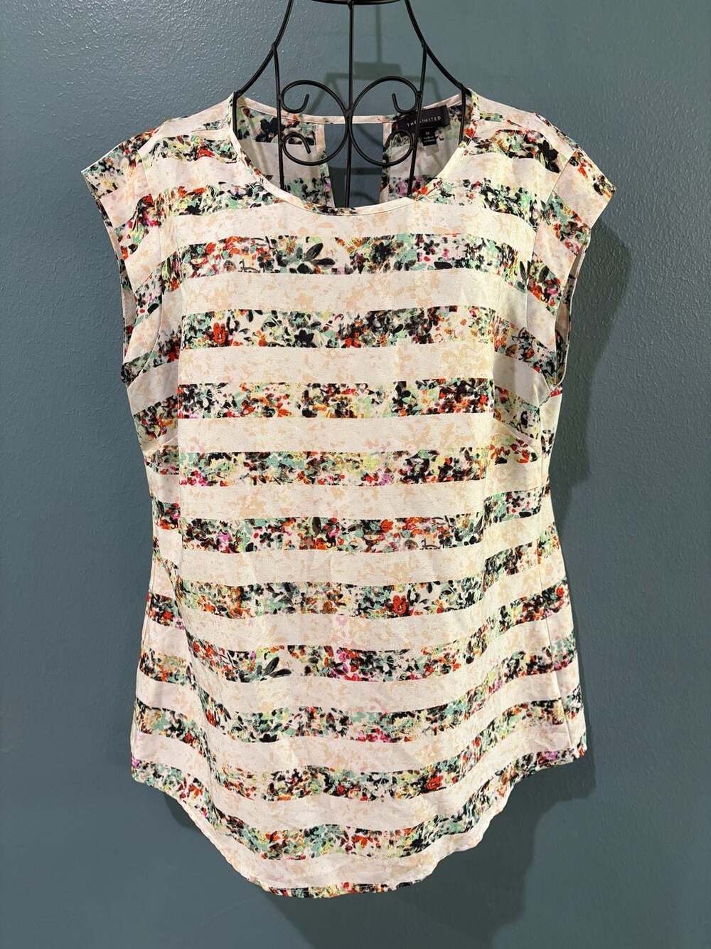 The Limited Floral Striped Blouse Size M Multicolor